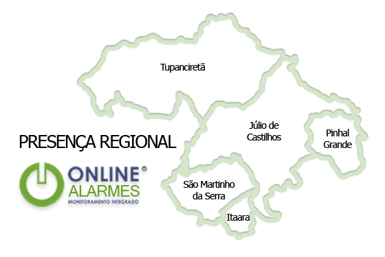Mapa de presença regional Online alarmes
